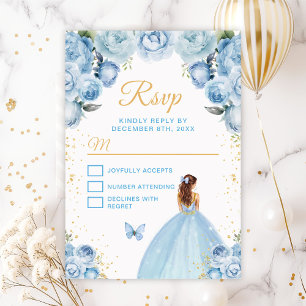 Lichtblauwe en goudbruine haren prinses RSVP kaartje