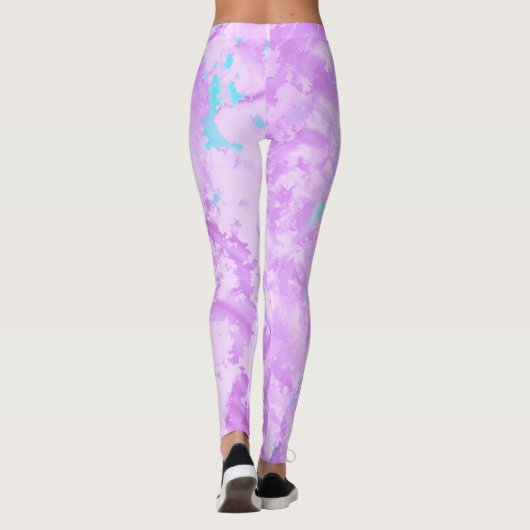 Lichtblauwe en Paarse Leggings (Achterkant)