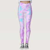 Lichtblauwe en Paarse Leggings (Voorkant)