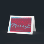 Lichtblauwe en Rode zeer Vrolijke gevouwen Feestdagen Kaart<br><div class="desc">Een funky draai op de vakantiekaart dit ontwerpeigenschappen een elegante manuscript en een kleur bedekt van niet-traditionele blauw en rood.  Vergeet niet om de kaart met uw eigen vakantie binnen bericht en naam op de voorzijde evenals bericht te personaliseren!</div>