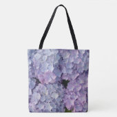 Lichtblauwe en roze Hydrangea Canvas tas (Voorkant)