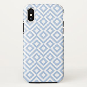 Lichtblauwe en witte geometrische meander Case-Mate iPhone case