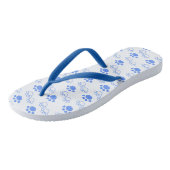 Lichtblauwe en witte poot-flipflops teenslippers (Schuin)