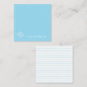 Lichtblauwe en Witte Schelp Persoonlijk Notitiekaartje (Voorkant / Achterkant)