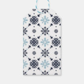 Lichtblauwe en witte sneeuwvlok cadeaulabel (Achterkant)