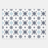 Lichtblauwe en witte sneeuwvlok inpakpapier vel (Voorkant)