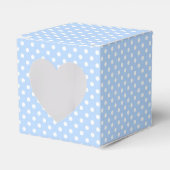 Lichtblauwe en Witte Stip Geschenkdoosje Bedankdoosjes (Voorkant Zijde)