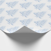 Lichtblauwe en witte wintersparren cadeaupapier (Hoek)