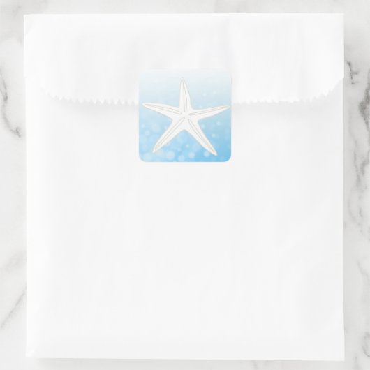 Lichtblauwe en witte zeesterren Stickers (Tas)