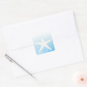 Lichtblauwe en witte zeesterren Stickers (Envelop)