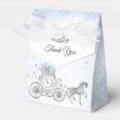 Lichtblauwe en zilveren prinsessen verjaardagsfees bedankdoosjes (Voorkant Zijde)