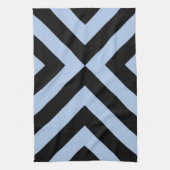 Lichtblauwe en zwarte chevrons theedoek (Verticaal)