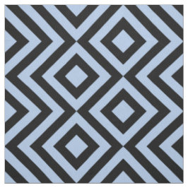 Lichtblauwe en Zwarte Geometrische Zigzag & Stof