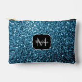 Lichtblauwe faux glitter fonkelt Monogram Etui (Voorkant)
