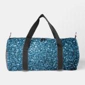 Lichtblauwe faux glitter fonkelt Monogram Plunjezak (Achterkant)