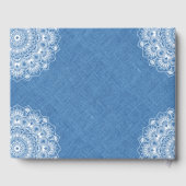 Lichtblauwe faux lijn met witte mandala gastenboek (Achterkant)