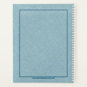 Lichtblauwe faux linnen textuur planner (Achterkant)