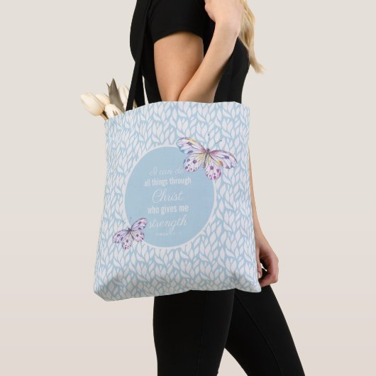 Lichtblauwe Filippenzen 4:13 Vlinder Tote Bag (Dichtbij)