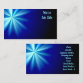 Lichtblauwe flare op donkerblauw visitekaartje (Voorkant / Achterkant)