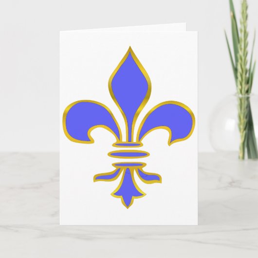 Lichtblauwe fleur de lis - Wenskaart Kaart (Voorkant)