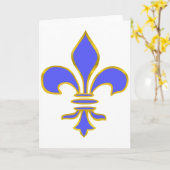 Lichtblauwe fleur de lis - Wenskaart Kaart (Gele Bloem)