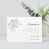 lichtblauwe florale begrafenis bedankt kaarten (Staand voorkant)