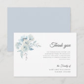 lichtblauwe florale begrafenis bedankt kaarten (Voorkant / Achterkant)