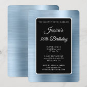 Lichtblauwe Folie zwart en wit 30e verjaardag Kaart (Voorkant / Achterkant)