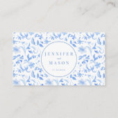 Lichtblauwe folk bloemenbruiloft RSVP QR-codekaart Informatiekaartje (Achterkant)