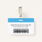 Lichtblauwe fotobalk of Qr Code Logo Naam Badge (Achterkant met clip)