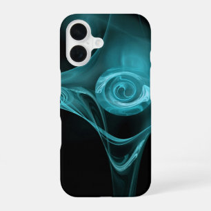 LICHTBLAUWE FRACTALE ROOS iPhone 16 HOESJE