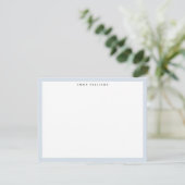 Lichtblauwe Frame Notitiekaart Kaart (Staand voorkant)