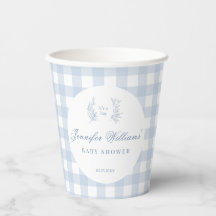 Lichtblauwe Franse baby jongen douche papier cups