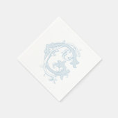 Lichtblauwe "G" Monogram Cocktails Servetten (Hoek)