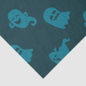 Lichtblauwe Geesten Donkerblauw Halloween Tissuepapier (Detail)