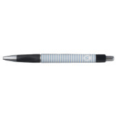 Lichtblauwe gegolfde streep monogram schrijven pen (Voorkant)
