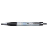 Lichtblauwe gegolfde streep monogram schrijven pen (Achterkant)