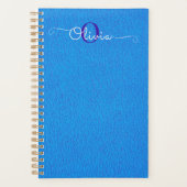 Lichtblauwe Geitenvacht Typografie Monogram Planne Planner (Voorkant)