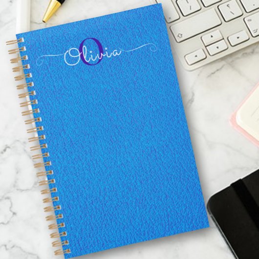 Lichtblauwe Geitenvacht Typografie Monogram Planne Planner