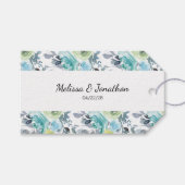 Lichtblauwe, gele groene Labels voor bruiloft Cadeaulabel (Voorkant (Horizontaal))