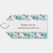 Lichtblauwe, gele groene Labels voor bruiloft Cadeaulabel (Achterkant Horizontaal)