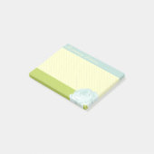 Lichtblauwe gele groene pokadots en Roos Post-it® Notes (Schuin)