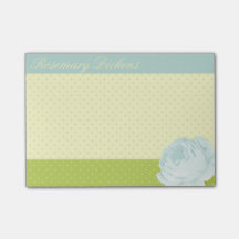 Lichtblauwe gele groene pokadots en Roos