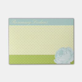 Lichtblauwe gele groene pokadots en Roos Post-it® Notes