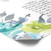 Lichtblauwe, gele, groene weduwenkaart poster (Hoek)