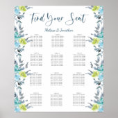 Lichtblauwe, gele, groene weduwenkaart poster (Voorkant)