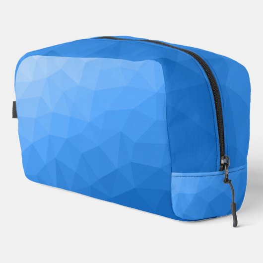 Lichtblauwe geometrische mesh gradiëntpatroon toilettasje (Rechterhoek)