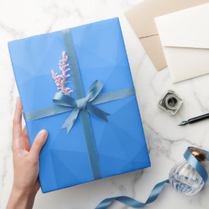 Lichtblauwe geometrische mesh-patroon met verloop cadeaupapier