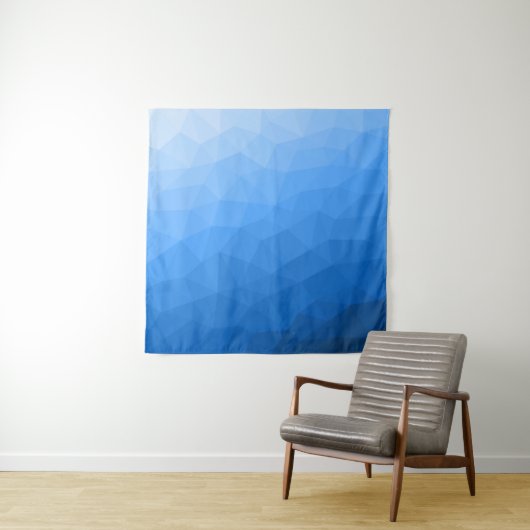 Lichtblauwe geometrische mesh-patroon met verloop wandkleed (In situ)