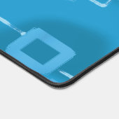 Lichtblauwe geometrische vierkanten bureaumat (Hoek)